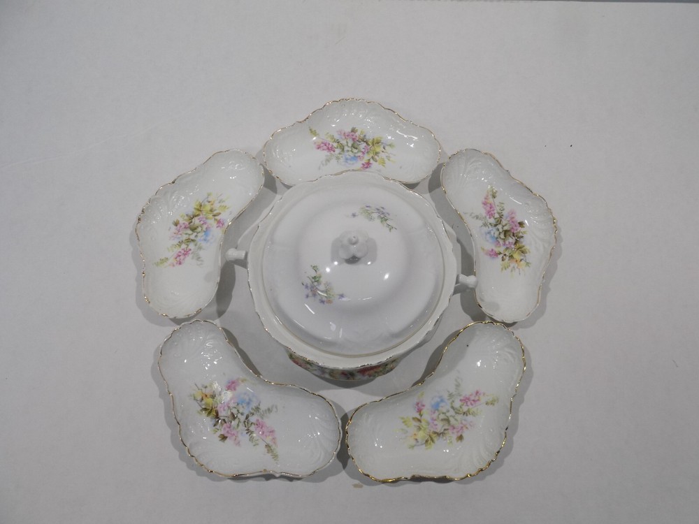 Antique Porcelain Haviland Bone Dish Partial Set