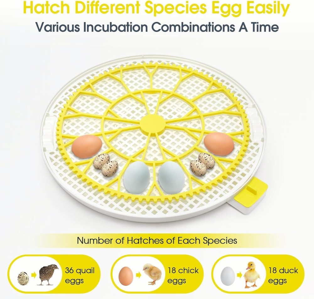18 Egg Incubator for Hatching Chick with Automatic Turning & Stop, Egg Candler💨