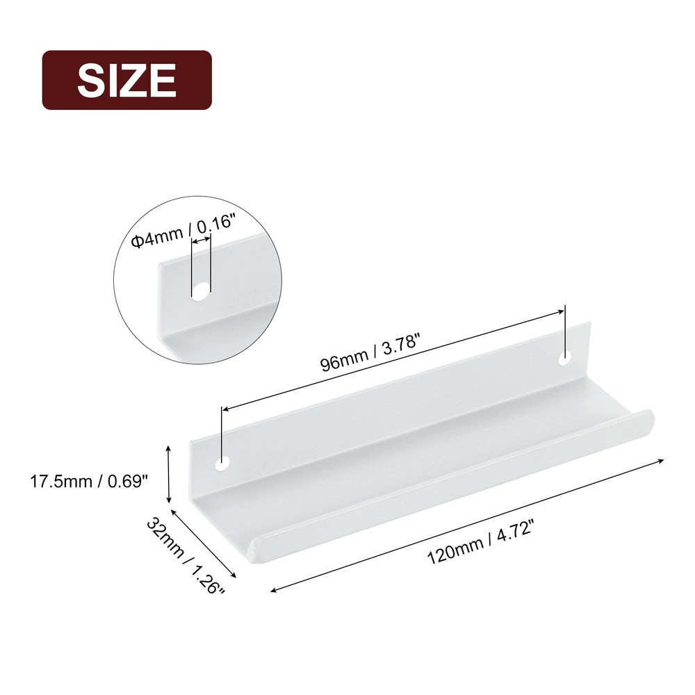 Cabinet Edge Finger Pull, 6pcs 120mm / 4.72" Hidden Cabinet Pulls, White