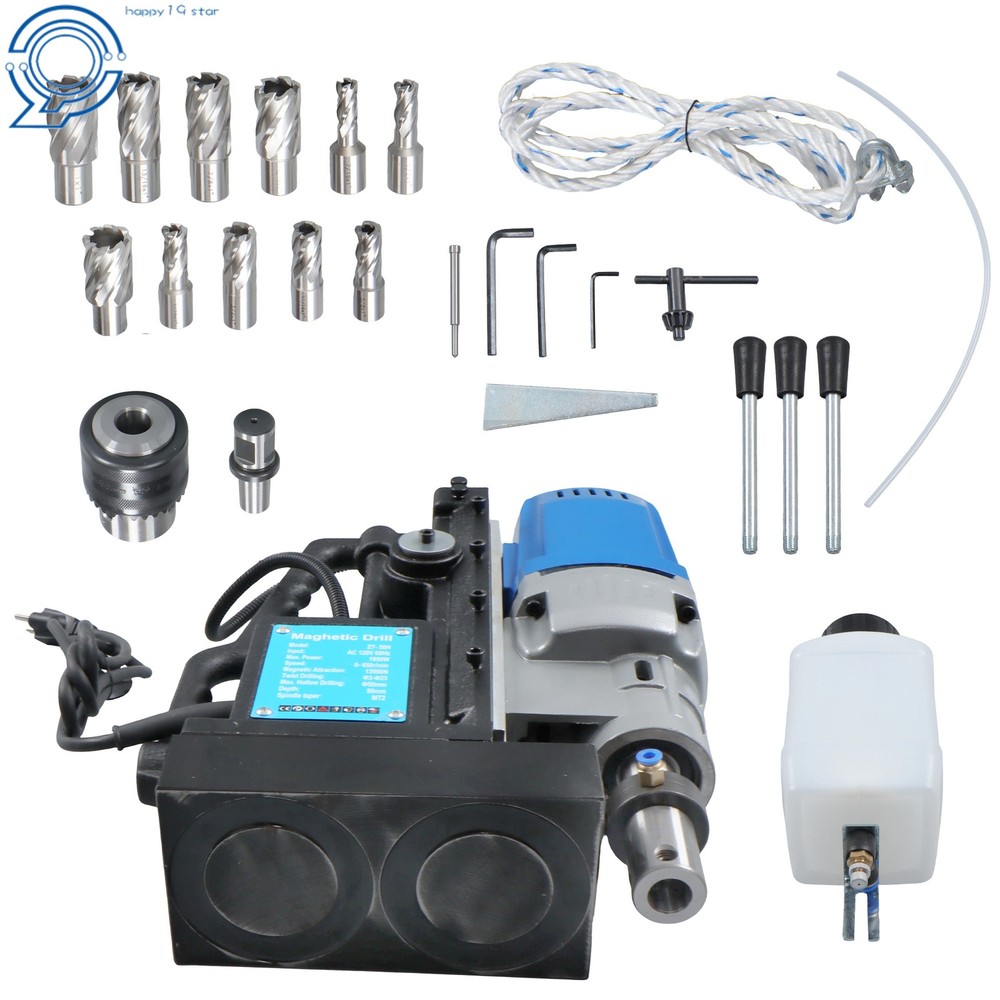 Stepless Speed & Reversible Direction MD50 Magnetic Drill Press w/ 11 Drill Bits