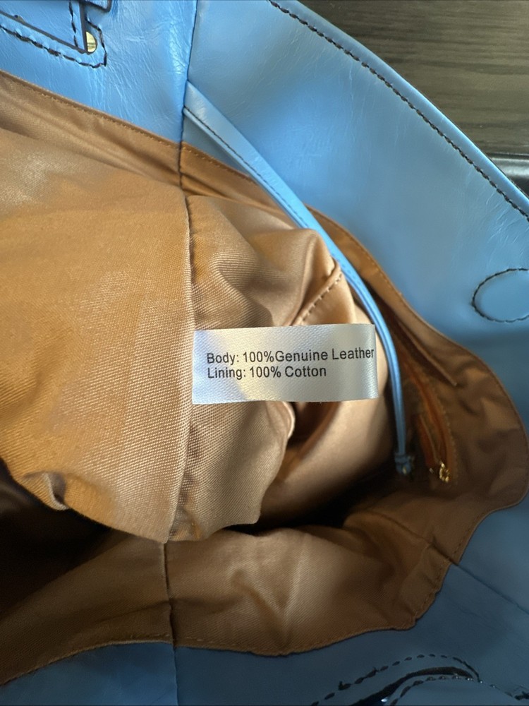Hobo Genuine Leather Shoulder Bag With Adjustable Strap Sky Blue