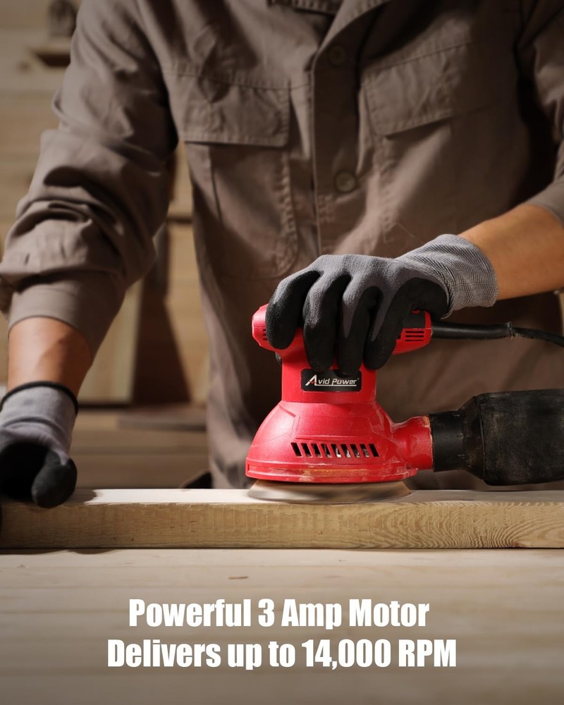 Orbital Sander 3.0 Amp 5 Inch Electric Sander Tool 6 Variable Speeds Random O...