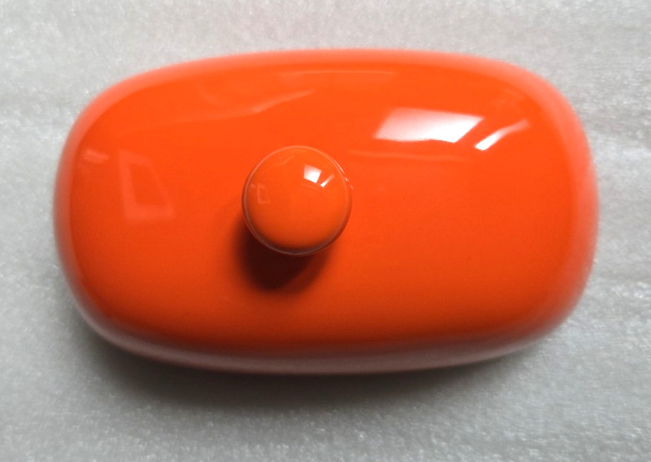 EUC Sweese Orange Ceramic 2pc Butter Dish with Lid