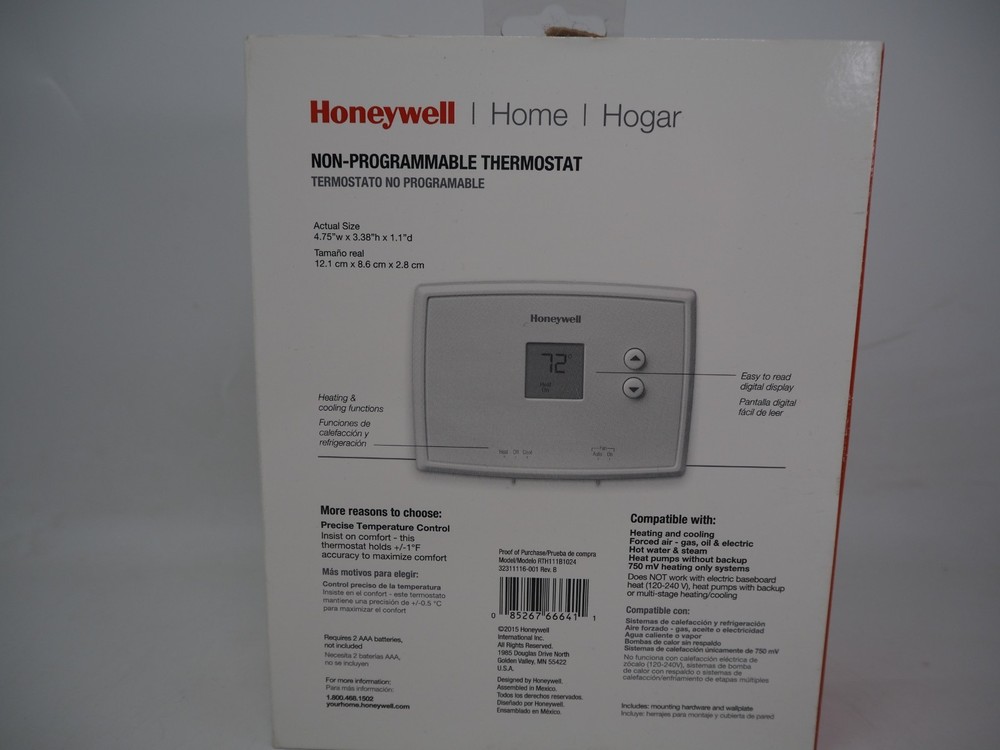 Honeywell RTH5160D Digital Non-Programmable Thermostat - White