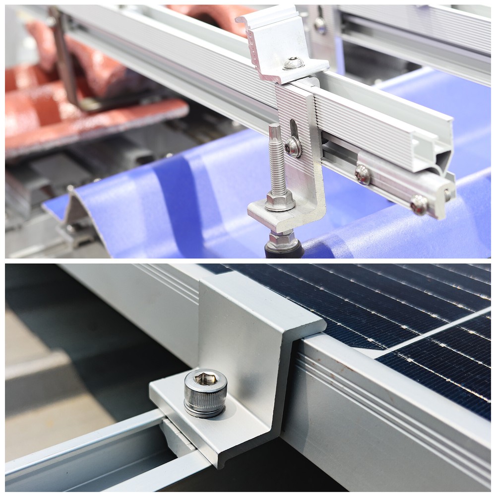 12Pc 30mm Solar Panel Middle Clamps Aluminium Solar Panel Mount Mid Clips HOT