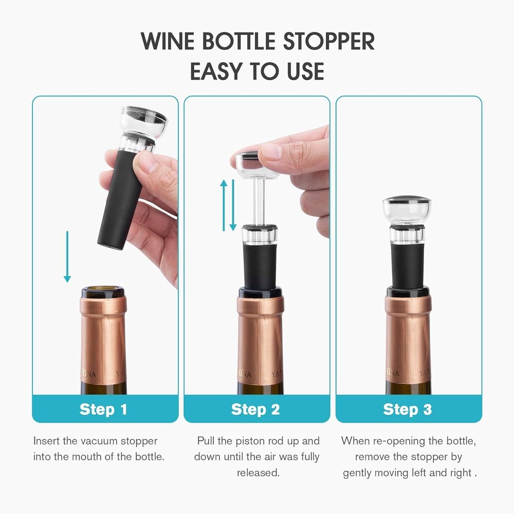4 Pack Vacuum Wine Stoppers Reusable Silicone Seal