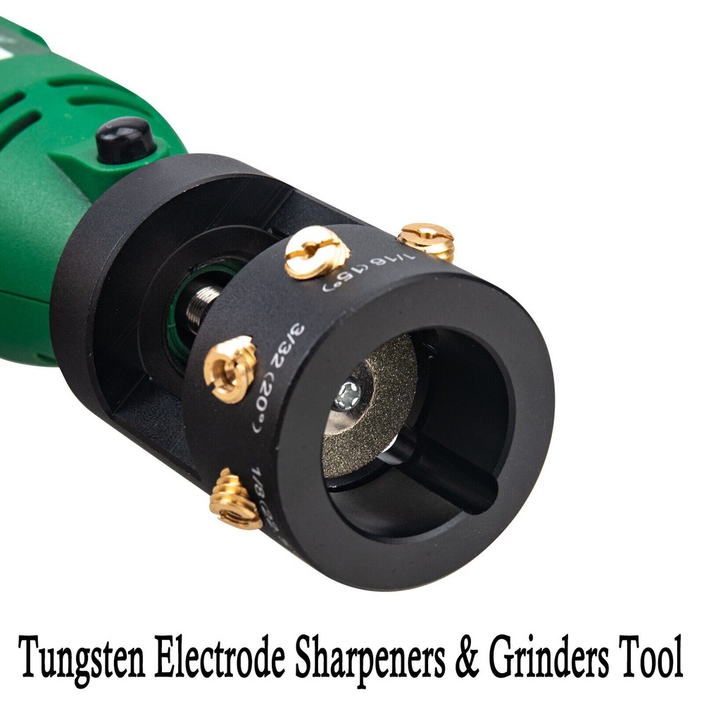 TIG Welding Tungsten Sharpener Grinder Multi-Angle &4 Guides Offsets Head Tool##