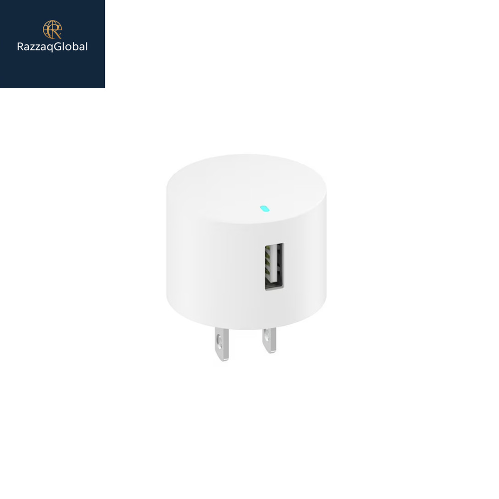 onn 12W USB-A Wall Charger, Foldable Plug, White, iPhone & Galaxy