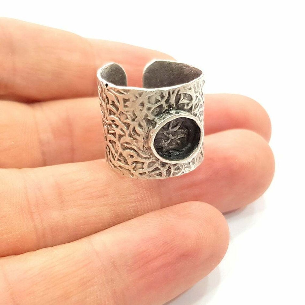 Ring Blank Setting Branch Bezel inlay Backs Cabochon Adjustable (8mm) G16288