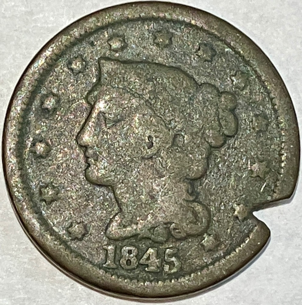 1845 Braided Hair Large Cent