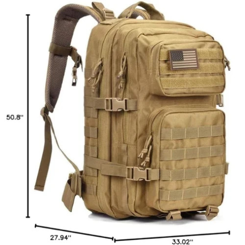 Military Tactical Backpack – 3-Day Assault Pack MOLLE- Brown