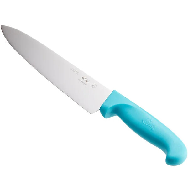 Choice 8" Chef Knife with Neon Blue Handle, NSF Listed