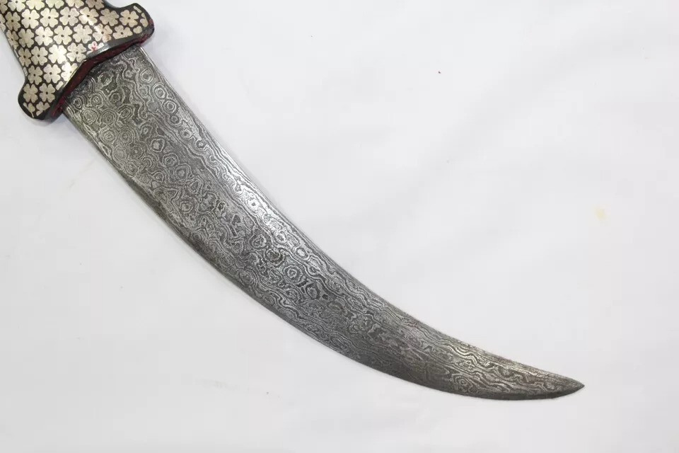 Dagger Knife Silver Koftgiri Wire Work Damacus Steel Blade Handle W01