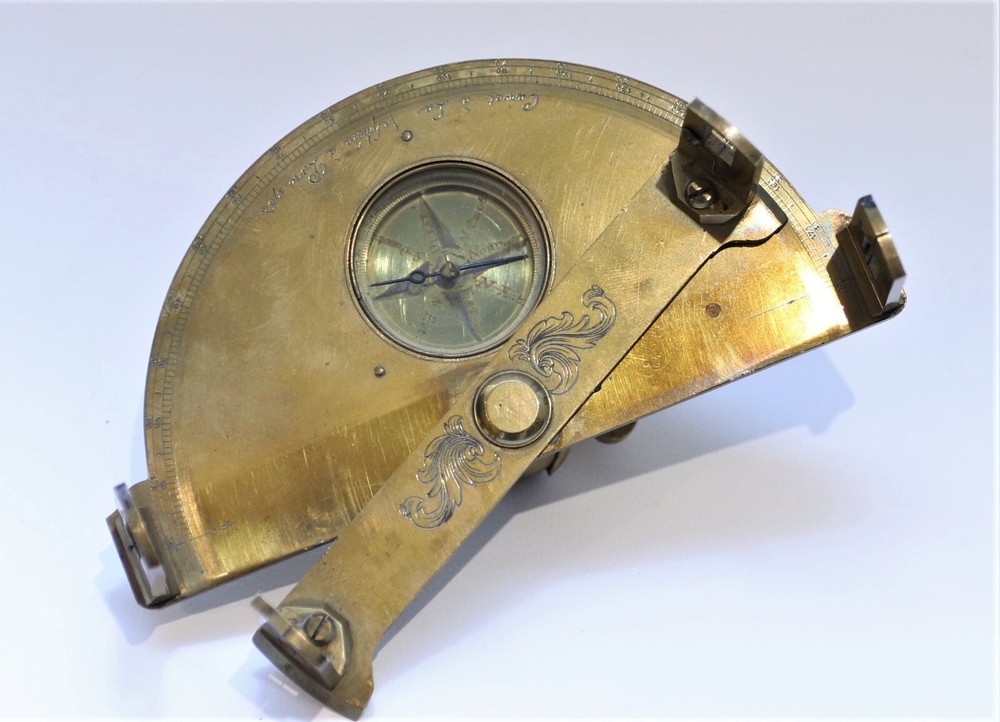 A Very Rare Canivet Graphometer With Solid Brass Plate Dated 1764