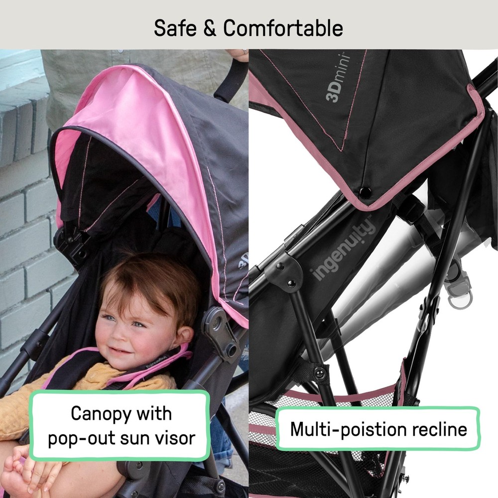 Ingenuity 3D Mini Convenience Stroller – Lightweight Stroller with Compact