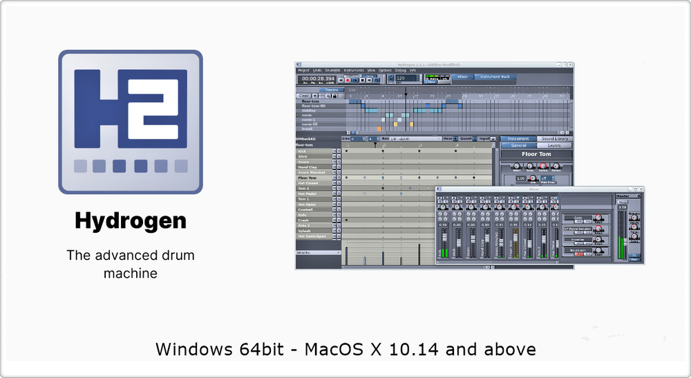 Hydrogen Pro Drum Machine Software | WinMacOS | Manuals | FREE SHIPPING | DVD