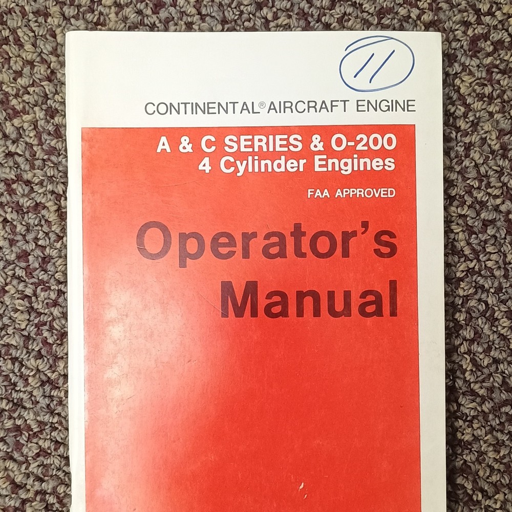 Continental O-200 Aircraft Engine Operators Manual