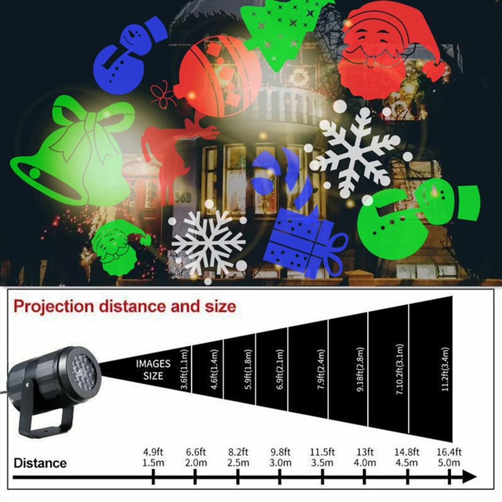 Christmas Projector Lights 12 Patterns, LED Snowflake Projector Decorations