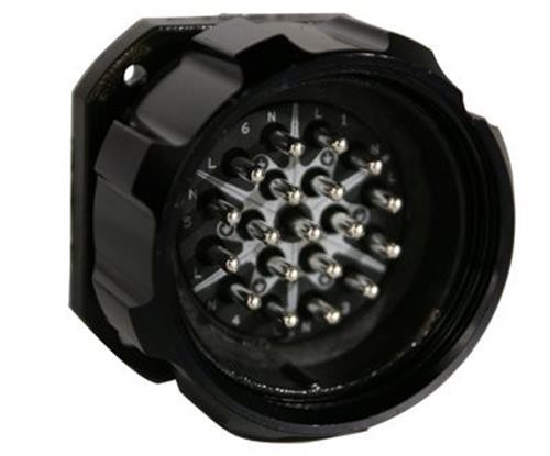 LSC 19-Pin Male Panel Mount Connector, Crimp Style