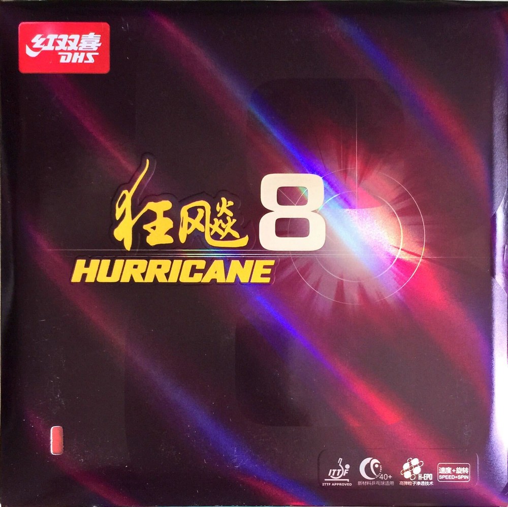 DHS Hurricane 8 Table Tennis Rubber/Sponge, New, USD