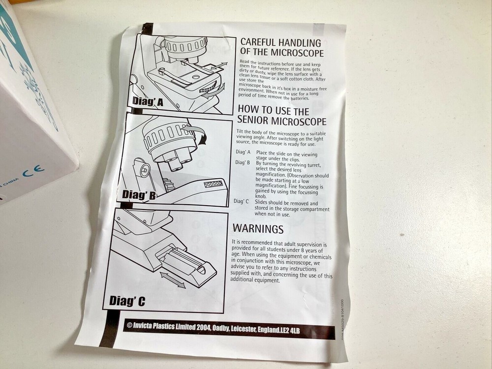 2004 NOS INVICTA Microscope Senior Model # IP116159 w Slides
