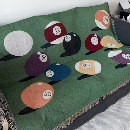 Billiard Pattern Woven Throw Blanket （51 × 63 inches）