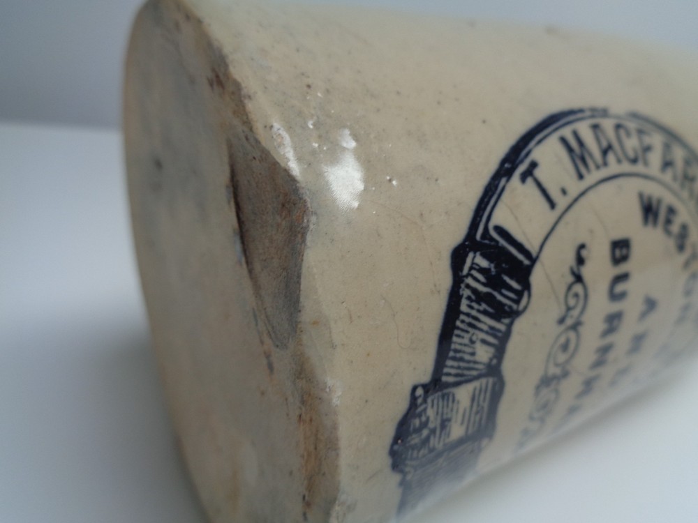 An Old MACFARLANE & SONS Stoneware Bottle Weston Super Mare Burnham