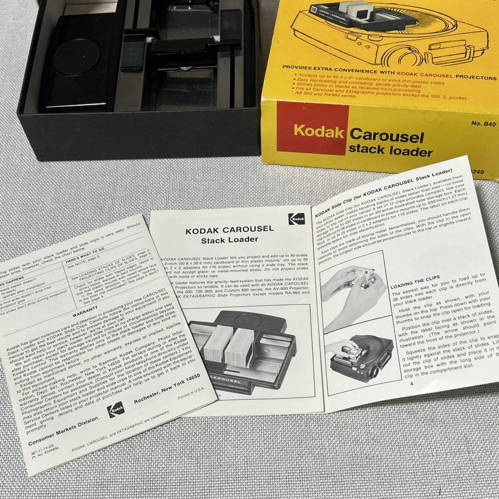 Kodak Carousel Stack Loader B40 with Box for Slide Projector Excellent