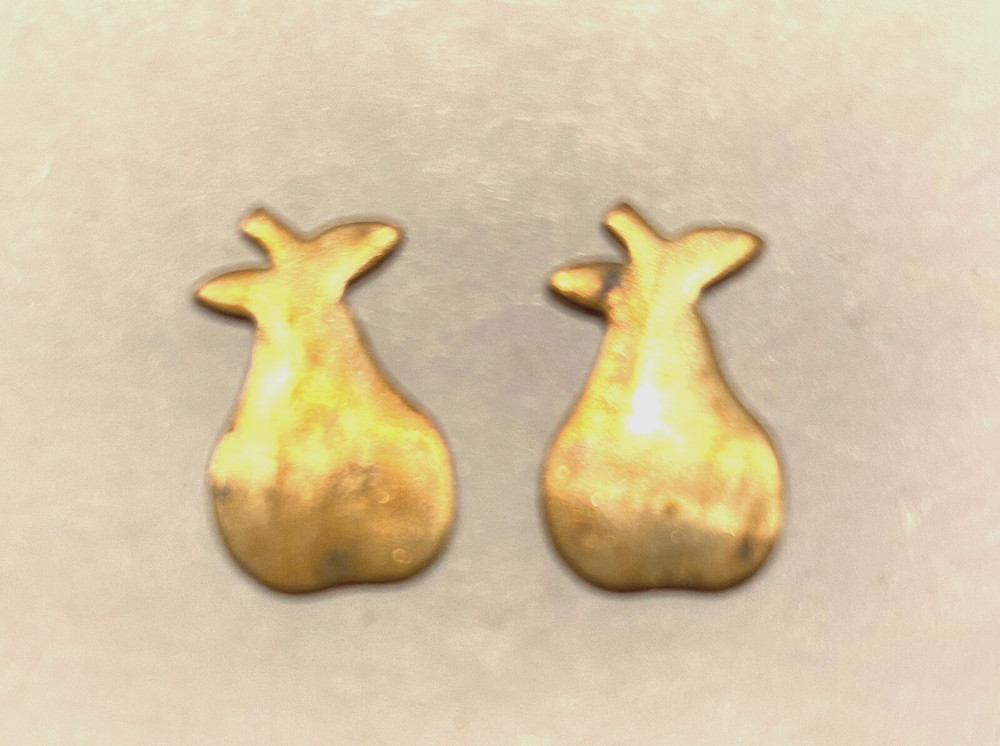 100 pcs. Raw Brass Stamping Finding- SMALL PEAR FRUIT Shape