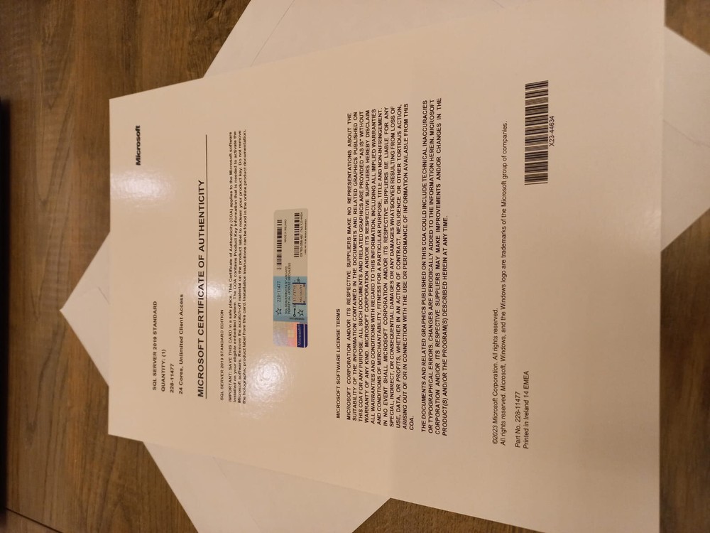 Microsoft SQL Server 2019 Standard 24 Core License unlimited User CALs 228-11477