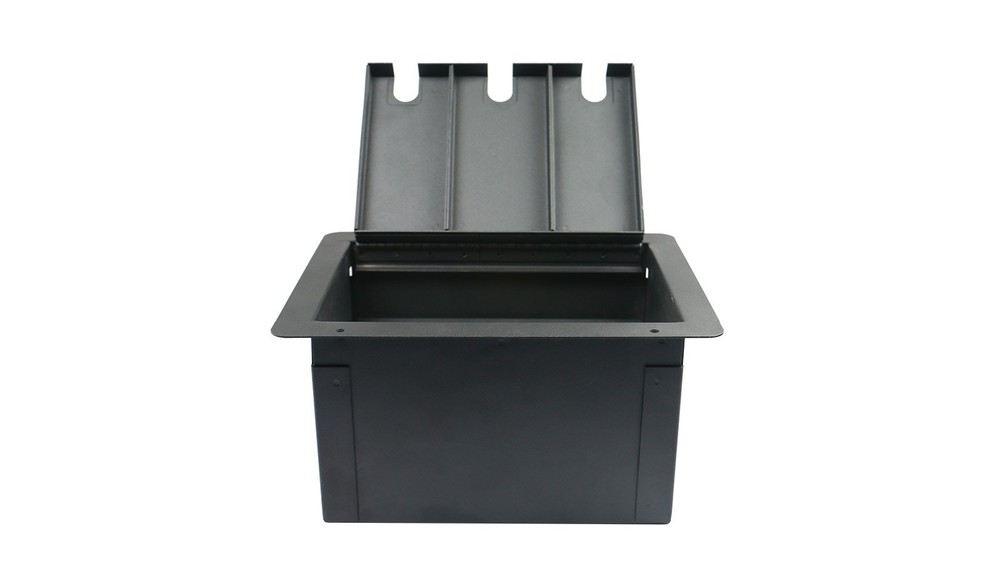 Elite Core Large Recessed Pocket Floor Box With Customizable Blank Solid Plate