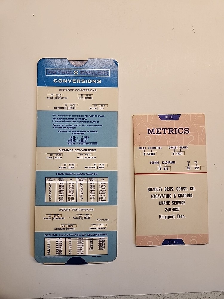 Vintage Metric Conversion Slide Calculators (2)