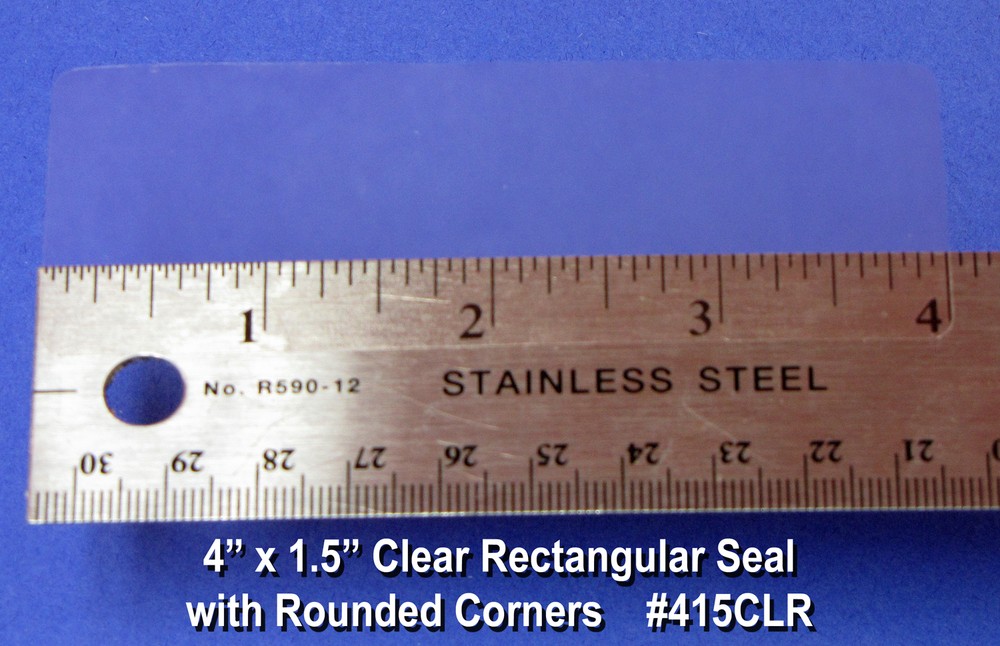 Clear Rectangular Labels 4" x 1.5" Standard Permanent Adhesive 500 Roll #415CLR
