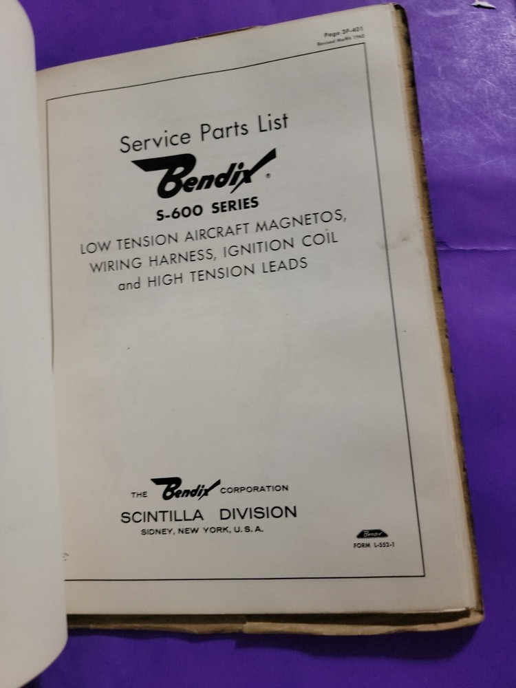 BENDIX SCINTILLA Magneto Service Manual AIRCRAFT INDUSTRIAL ENGINE