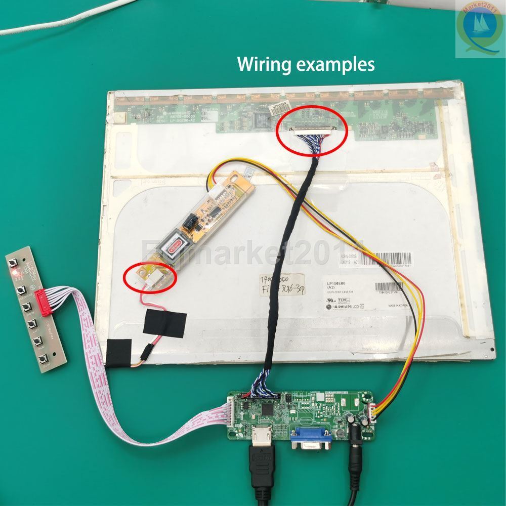 B121EW03 12.1inch 1280X800 Screen VGA Universal LCD Controller Board Kit HD-MI