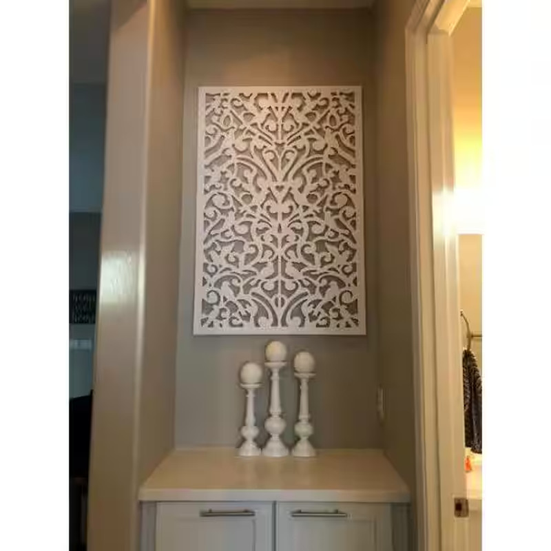 Ginger Dove 4 Ft. X 32 In. White Vinyl Decorative Screen Panel