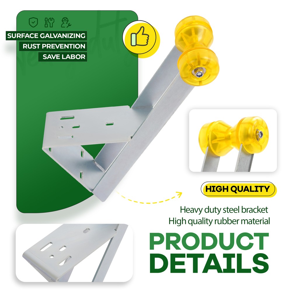 Galvanized Boat Trailer Winch Stand Seat with Yellow Roller For Winch Posts