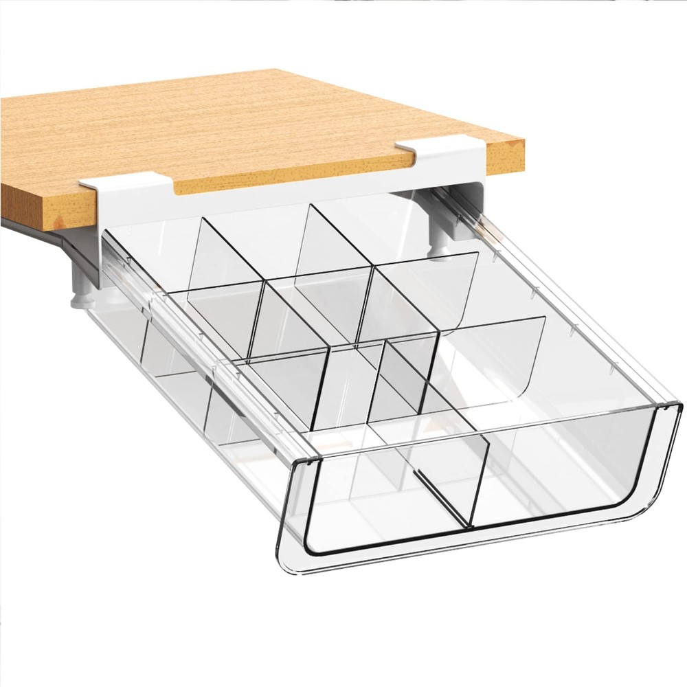 vacane Refrigerator Organizer Drawer,Under Shelf Pull Out Drawer with Divider...