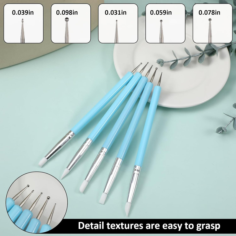 15 Pcs Silicone Sculpting Tools, Silicone Clay Sculpting Tools, Pottery Tools, M