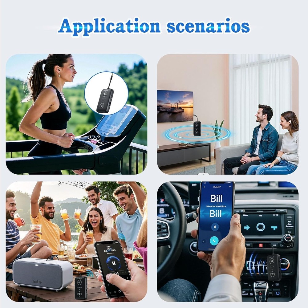 2025 Upgraded Airplane Bluetooth 5.4 Transmitter with Qualcomm Chipset, ElecMoga