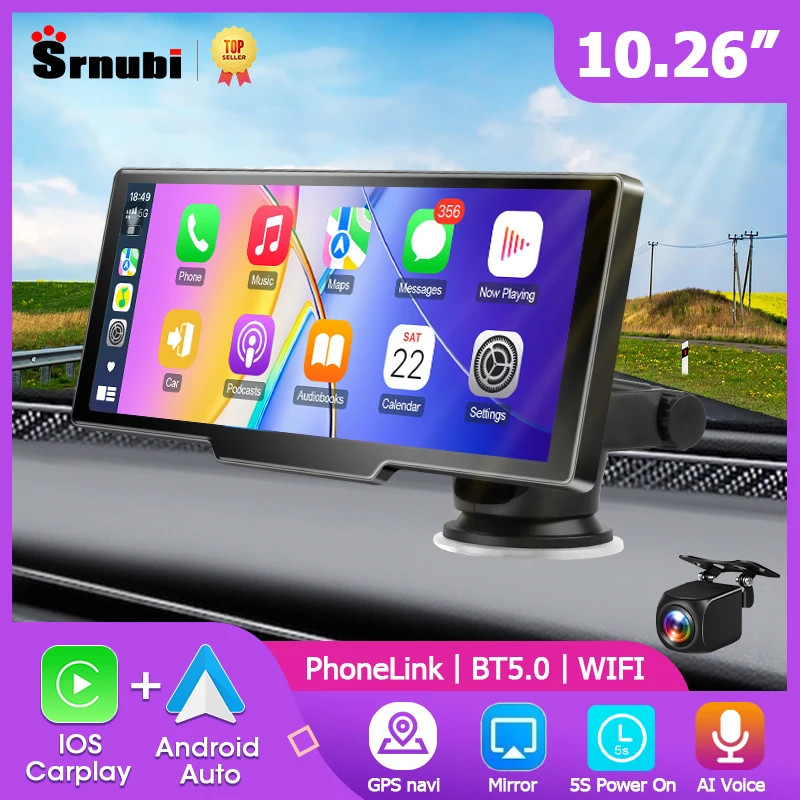 10.26" CarPlay Screen,Wireless CarPlay & Android Auto,Universal Car Stereo