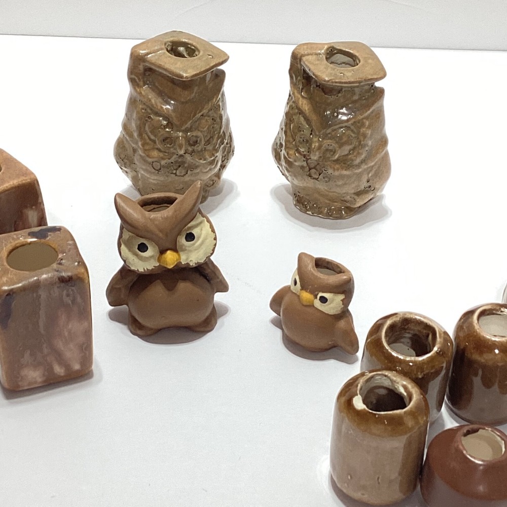 Vintage Macrame Beads Owl Lot Macrame Ceramic Beads