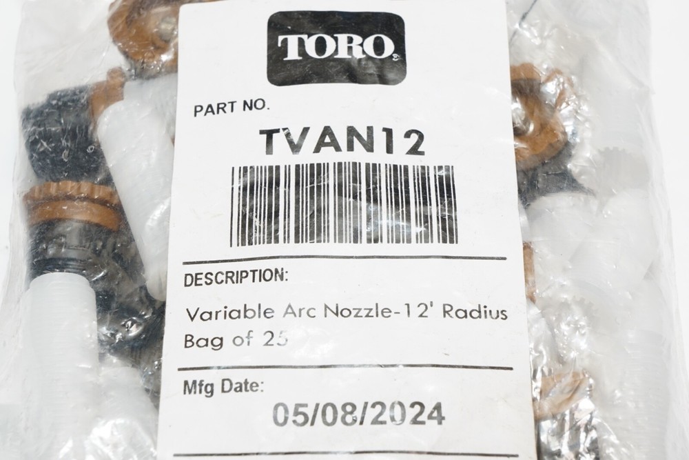 New Pack of 25 TORO TVAN12 VARIABLE ARC NOZZLE - 12" RADIUS Ships FREE