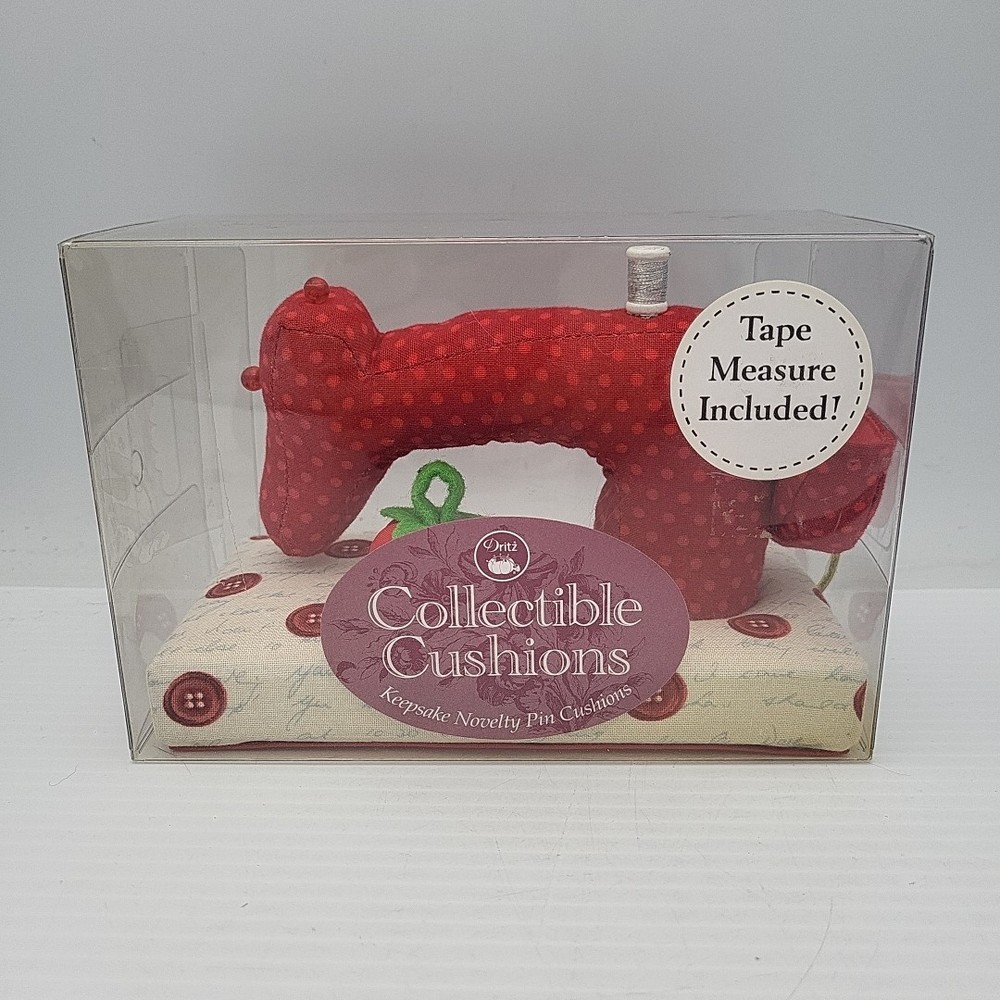 Dritz Sewing Machine Pin Cushion & Measuring Tape Button Pattern Fabric 2015
