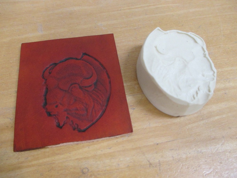 Bison Resin Leatherwork Stamp 2 x 2