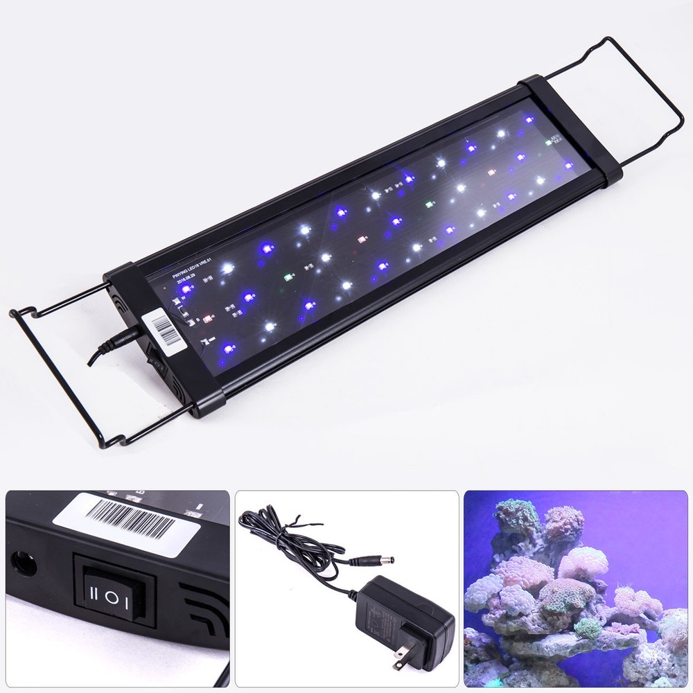 LED SMD 18"-30" Multi Color Aquarium Fish Tank Light Extendable Bracket 2-Modes