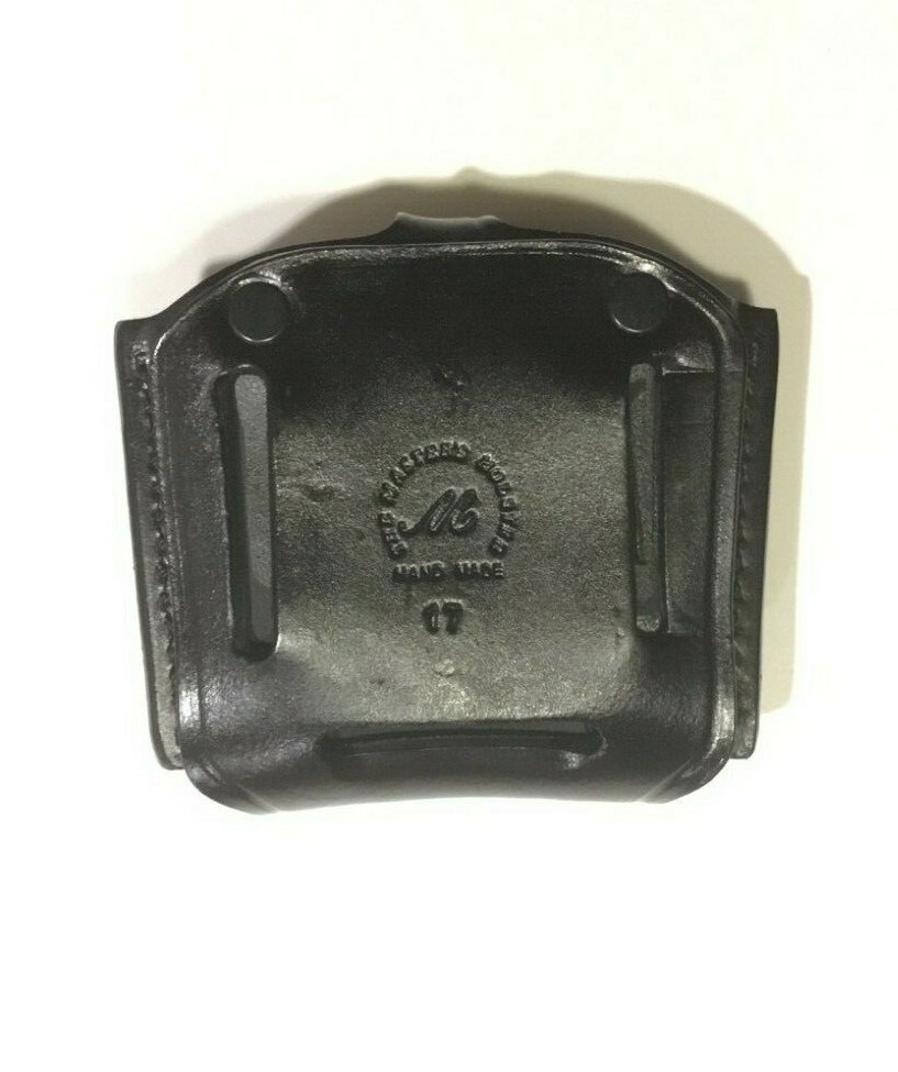Leather Double Magazine Case for 9mm / 40 cal SINGLE STACK METAL mags - (# 2049)