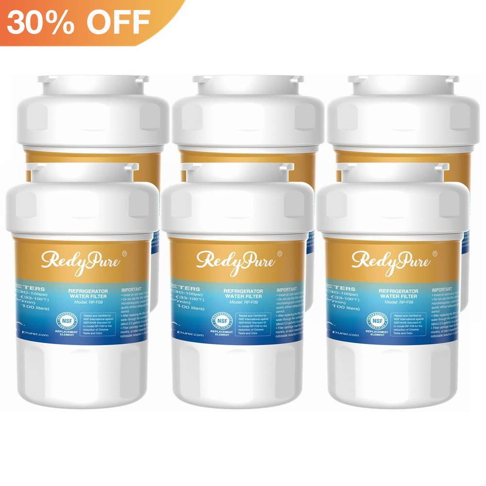 6 Pack Fit for GE SmartWater MWF MWFP GWF HWF 46-9991 Refrigerator Water Filter