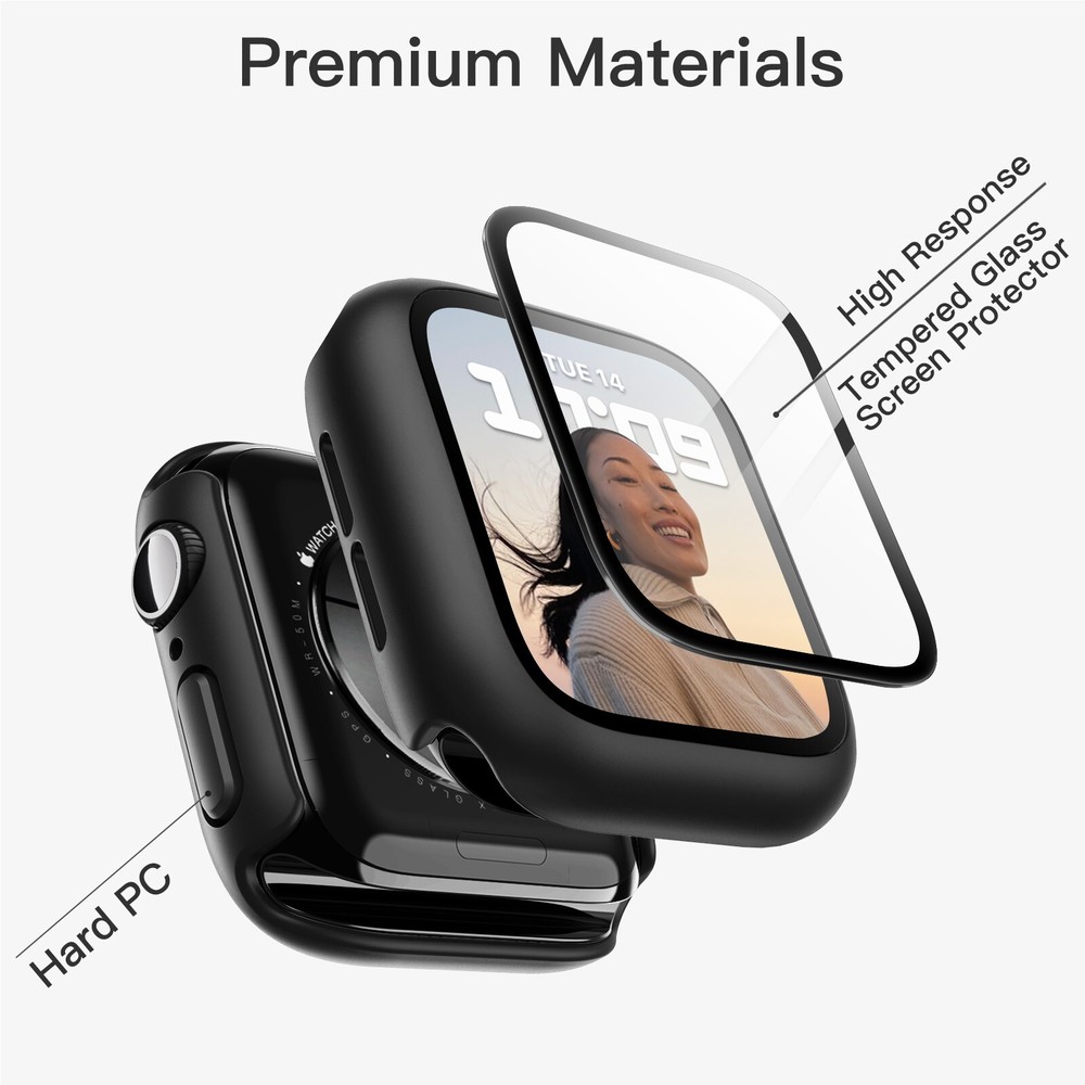 JETech Case with Screen Protector for Apple Watch Series 10 46mm, 2 Pack