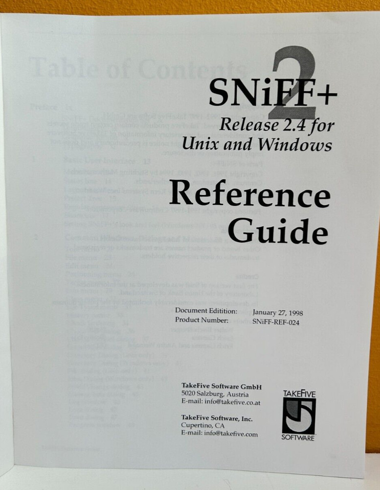 Integrated Systems SNiFF-REF-024 1998 pRISM+ 2.4 SNiFF+ Reference Guide Manual.